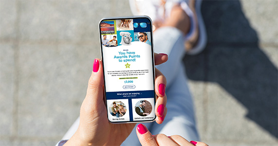 woman viewing points-based incentive program email communication